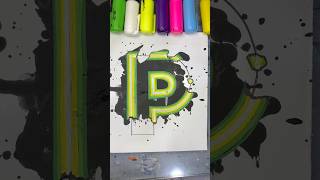 “P” With Neon Lights 😍🌟💫 shortsart shortvideo painting [upl. by Maisel]