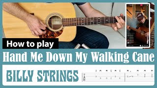 How to play quotHand Me Down My Walking Canequot  Billy Strings  Guitar Lesson with Tab [upl. by Liagabba442]