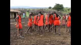 Kenya Masai tribe singing and dancing [upl. by Ahsekim586]