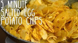 5 Minute Salted Egg Potato Chips Recipe [upl. by Aivax]