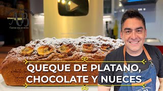 QUEQUE DE PLATANO CHOCOLATE Y NUECES El queque más hermoso que verás salir de tu horno [upl. by Stavros]