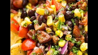 Pig Out Salsa Chorizo Black Bean amp Corn Salsa [upl. by Hanas156]