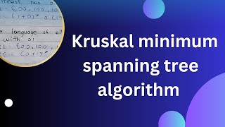 Kruskal minimum spanning tree algorithm  Easy way to draw Kruskal minimum spanning tree algorithm [upl. by Liebman79]