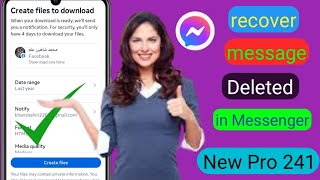 New How to Recover Deleted Messages in Messenger Update 2024  Recover deleted Facebook messages [upl. by Ahsaya]