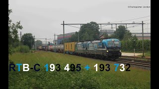 RTBC 193 495  193 732 met PCCshuttle langs Barneveld [upl. by Dnalkrik894]