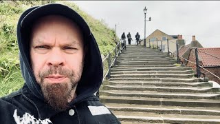 199 Dracula Steps Windy Rainy w a Pasty In My Mouth Whitby Goth Weekend April 2024 [upl. by Ravo]