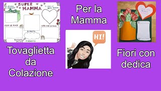 Festa della mamma  Tovaglietta da colazione  Rose con dedica Scuola Primaria e Infanzia [upl. by Thane]