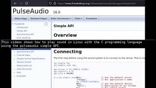 C  Linux  play a raw audio file  Pulseaudio Simple API [upl. by Divd]