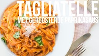 RECEPT Tagliatelle met geroosterde paprikasaus  OhMyFoodness [upl. by Brenk]