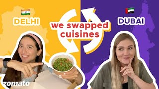 24 Hr Food Challenge Diet Swap  Zomato Dubai Vs Zomato India  Endija 🆚 Sahiba Bali Cuisine Swap [upl. by Sitruc]