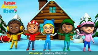 We Wish You A Merry Christmas Childrens Carols amp Songs With Lyrics  Little Action Kids [upl. by Leima504]