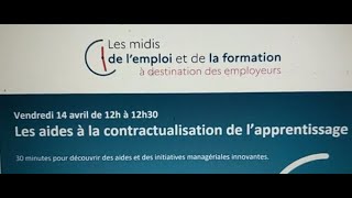 Les aides à la contractualisation de lapprentissage  Midis de lemploi et de la formation [upl. by Ytsrik]