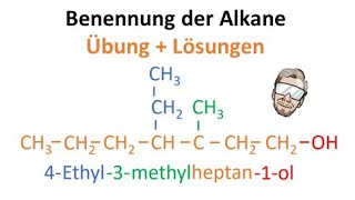 Alkane benennen  Übungsaufgaben  Lösungen  Chemie Endlich Verstehen [upl. by Fulmis339]