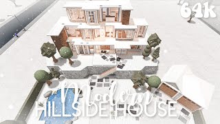 Modern hillside family house  Bloxburg speedbuild 64k [upl. by Nonnel]