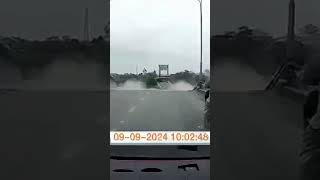 Moment bridge in Vietnam collapses during TyphoonYagi [upl. by Aoniak]