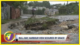 Bull Bay amp Harbour View Pounded by Tropical Storm Grace  TVJ News [upl. by Deibel686]