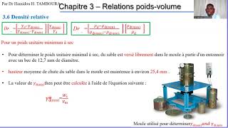 Densité relative Chapitre 3 – Relations poidsvolumePartie 2 Cours de Mécanique des sols [upl. by Thaddus]