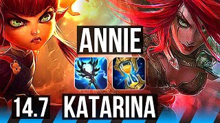 ANNIE vs KATARINA MID  1217 Legendary 300 games  EUW Master  147 [upl. by Abbotson]