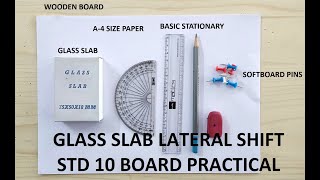 Refraction Through glass slab  Lateral Shift Experiment STD 10 PHYSICS EXPERIMENT [upl. by Brnaby]