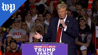 Trump complains about microphone issues at rally [upl. by Akihsay]