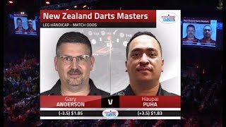 2019 New Zealand Darts Masters Round 1 GAnderson vs Puha [upl. by Ardnuhs]