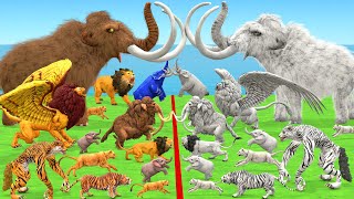 Cenozoic Beasts Vs Albino Itself Size Comparison Woolly Mammoth Vs Elephant Lion Animal Epic Battle [upl. by Tennies]