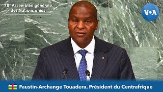 FaustinArchange Touadéra Centrafrique devant la 78e Assemblée générale des Nations unies [upl. by Cathie]