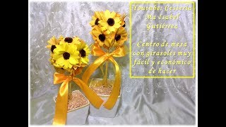 Topiario con girasoles fácil y económico de hacer DIY Centerpiece with sunflowers [upl. by Bendix]