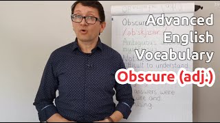 Obscure adj  Advanced English Vocabulary  One Minute Videos [upl. by Daeriam]