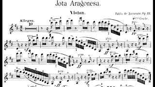 Sarasate  Jota Aragonesa Aragonese Jota Op 27 in D Major Sheet Music [upl. by Aryamo129]