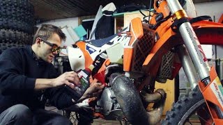 Gearbox Oil Change on KTM EXC 300 [upl. by Yesnikcm]