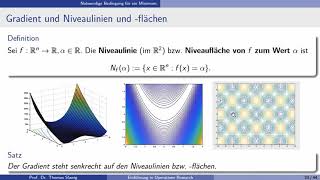 Einführung in Operations Research Allgemeine nichtlineare Optimierungsprobleme Gradientenverfahren [upl. by Lebasy643]