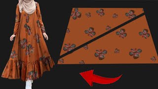 🔥WOW🪡Only 17 meter fabric 🧵 Stylish Trends Dresses Idea Cut and Sew in 10 Minutes 💃 [upl. by Africa]