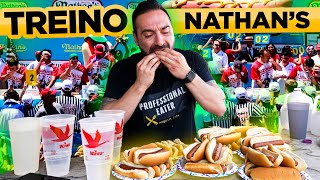 a JORNADA para o MAIOR CAMPEONATO DE COMIDA DO MUNDO Nathans Hotdog [upl. by Trilly]