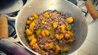 ABÓBORA COM CARNE MOÍDA RECEITA FÁCIL E PRÁTICA Receitinhas da grá [upl. by Ytsirhk454]