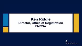 FMCSA’s Registration Modernization Stakeholder Day 3  October 21 2024 [upl. by Ayekal]