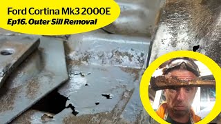 Ford Cortina Mk3 2000E Restoration  Ep16  Outer sill removal [upl. by Justen]