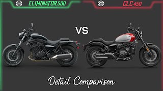 Kawasaki Eliminator 500 VS Cf moto 450 clc  Comparison  Mileage  Top Speed  Price  BikeInformer [upl. by Magree]