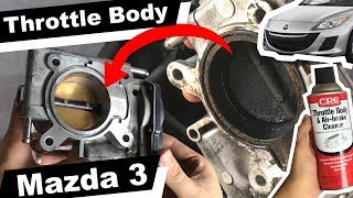 How to remove throttle body and how to clean it on a Mazda 3 2010 model [upl. by Pacian]