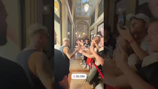 Lazza accolto da una marea di fan durante il suo Instore a Bologna [upl. by Anerul]