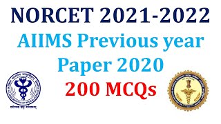 AIIMS NORCET 200 MCQs Previous year Question Paper  for NORCET 20212022 AIIMS Nursing officer [upl. by Kutzer163]