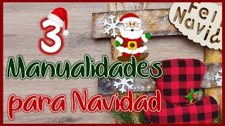 3 IDEAS NAVIDEÑAS CON MADERA RECICLADA  Manualidades para Navidad  Christmas crafts with wood [upl. by Bultman778]