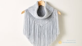 Yarnspirations Cozy Fringed Cowl Tutorial [upl. by Solrac]