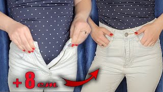 CREATIVE IDEA How to increase the waistband of jeans by 8 cm [upl. by Fry655]