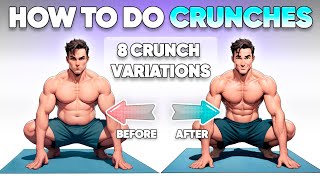 How to do CRUNCHES Correctly ➜ With Voiceover Instructions [upl. by Ariday]