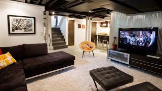 Affordable Finished Basement Ideas  3 Tips for Walls Ceiling amp Floor [upl. by Tomchay]