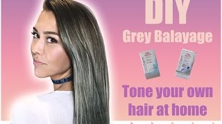 DIY GREY BALAYAGE  TONE YOUR HAIR AT HOME [upl. by Ecirtnas]