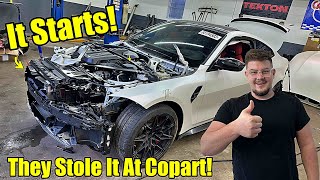 My Wrecked BMW M4 Comp Finally RunsThe ECU WAS STOLEN FROM COPART [upl. by Nogaem]