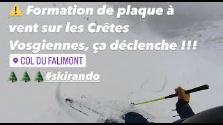 déclenchement plaque à vent  ski Falimont 04 12 23 [upl. by Eliathan]