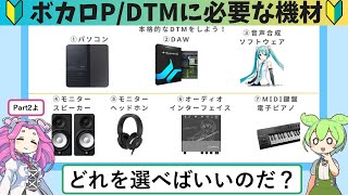 【DTM初心者必見】ボカロPを目指すずんだもんが本格的な曲作りのために必要なものをそろえるようです。【おすすめ機材】パート22モニタースピーカー、ヘッドホン、オーディオインターフェイス、鍵盤 [upl. by Greabe]